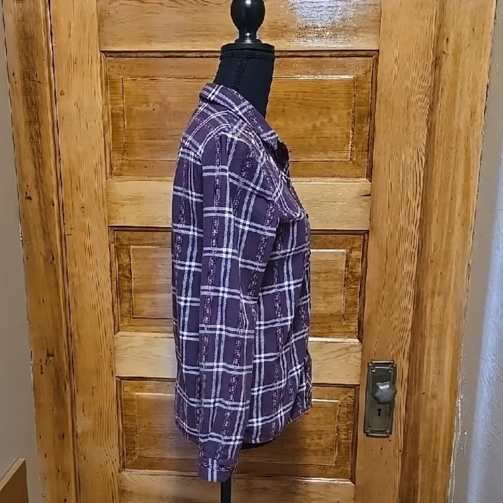 Art Class Purple Plaid Long Sleeve Girls Flannel Western Button Down Shirt 10/12 - Picture 4 of 6